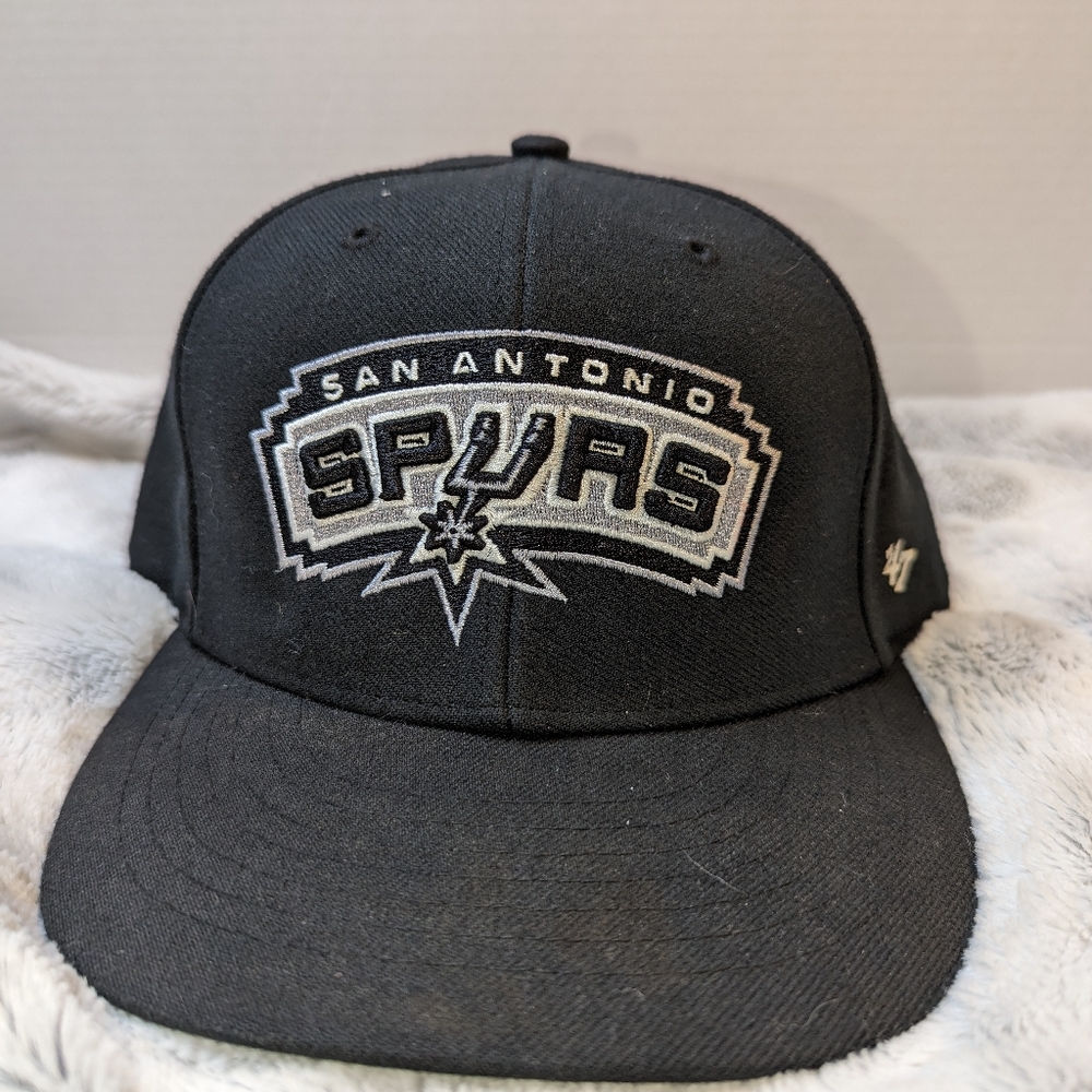San Antonio TX Spurs Hat 47 Brand Adult Men Cap Hat Black Logo Silver Adjustable